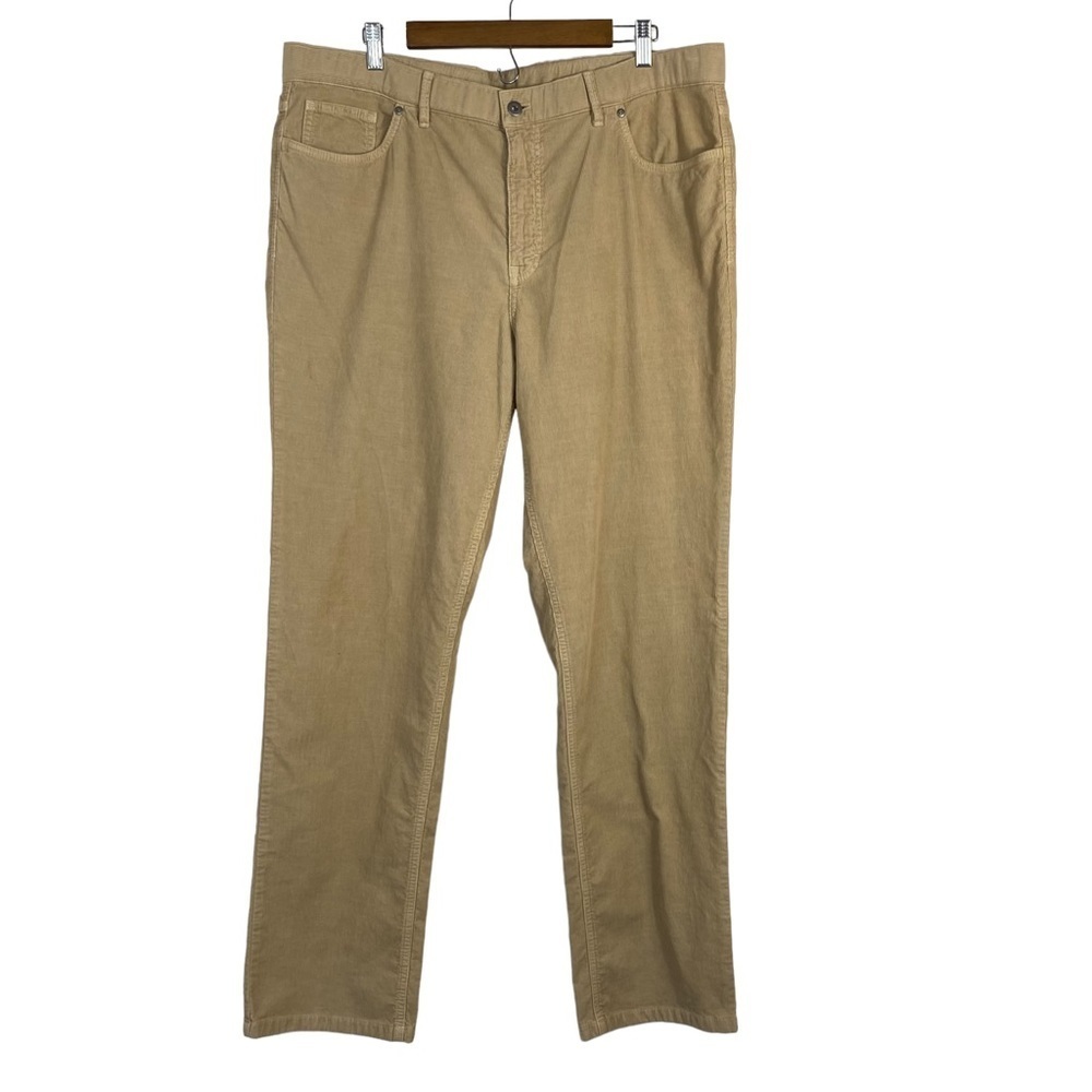 𝅺bullock & Jones Men’s Khaki Tan Corduroy Straight-Leg Pants, EUC, Size 40x34 - Picture 3 of 14